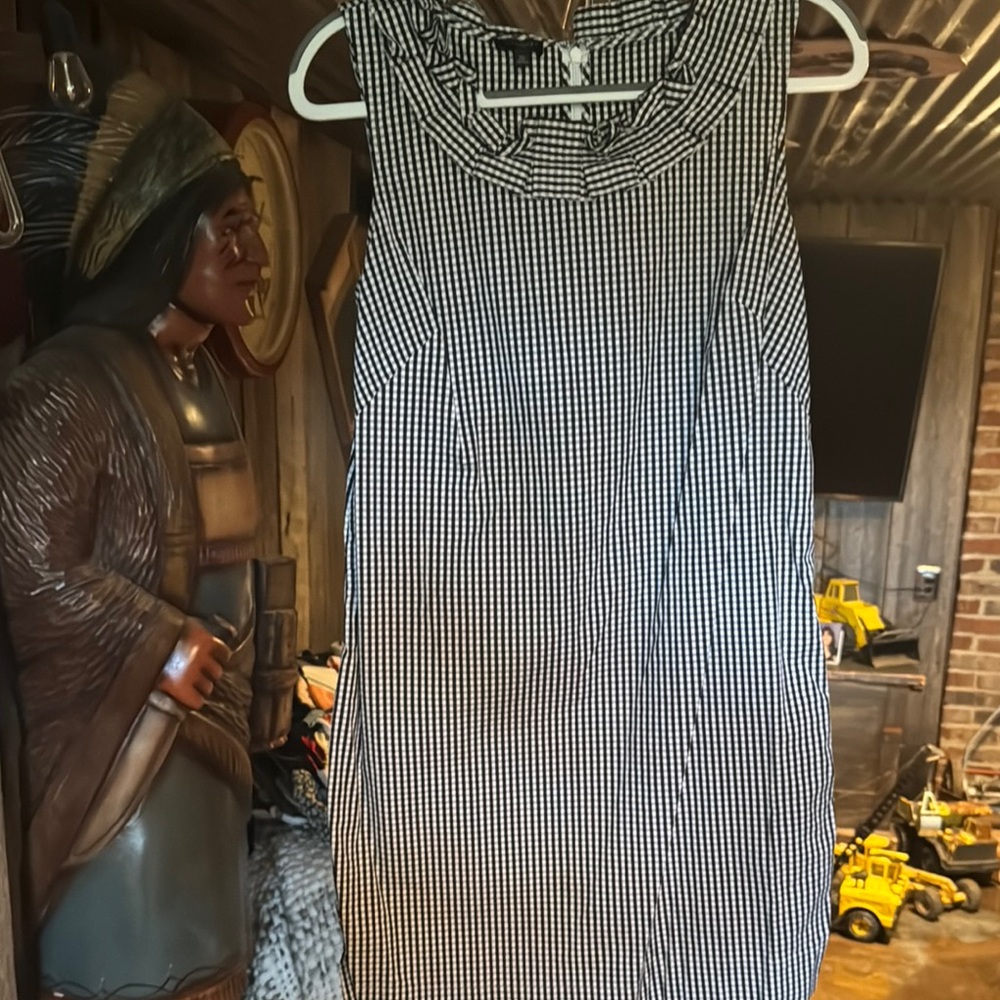 Talbots Black and White Gingham Mini Dress